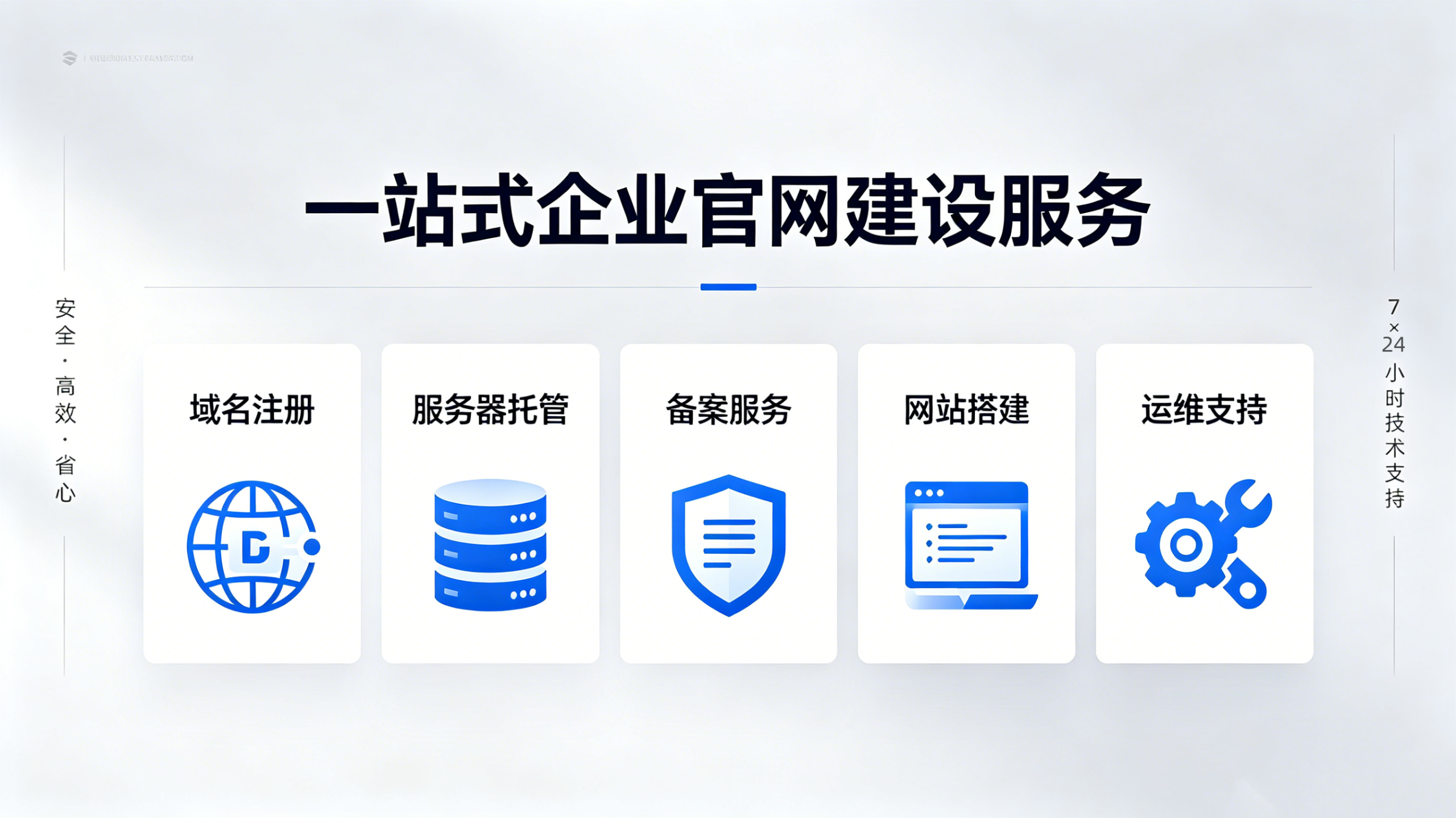 企业官网一站式建设｜域名+服务器+备案+建站+维护，全帮你搞定