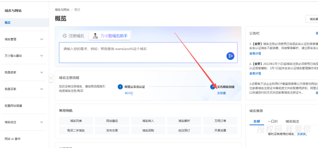 图片[4]-阿里云个人域名购买与实名认证全步骤（避坑版）-授权码.我爱你
